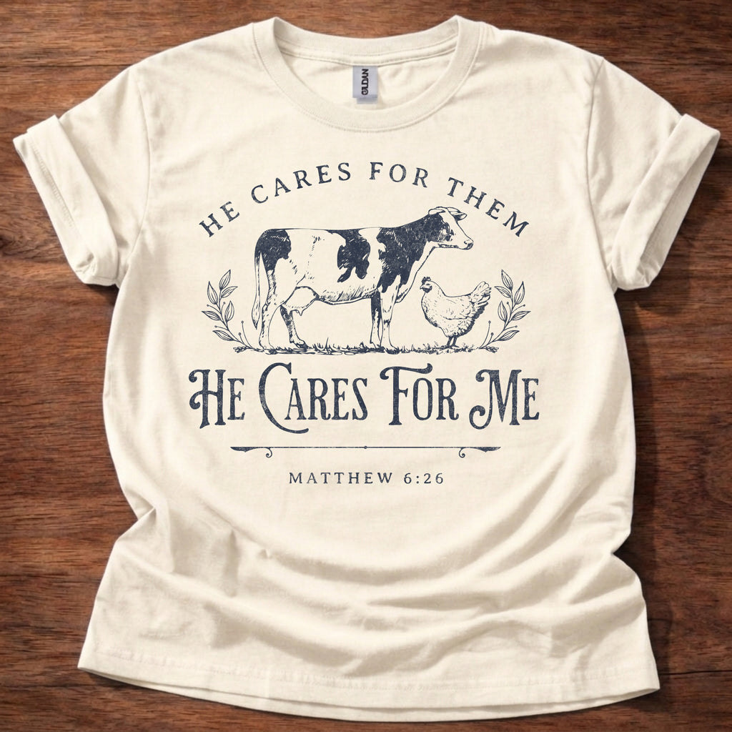 He Cares for Me Christian T-Shirt