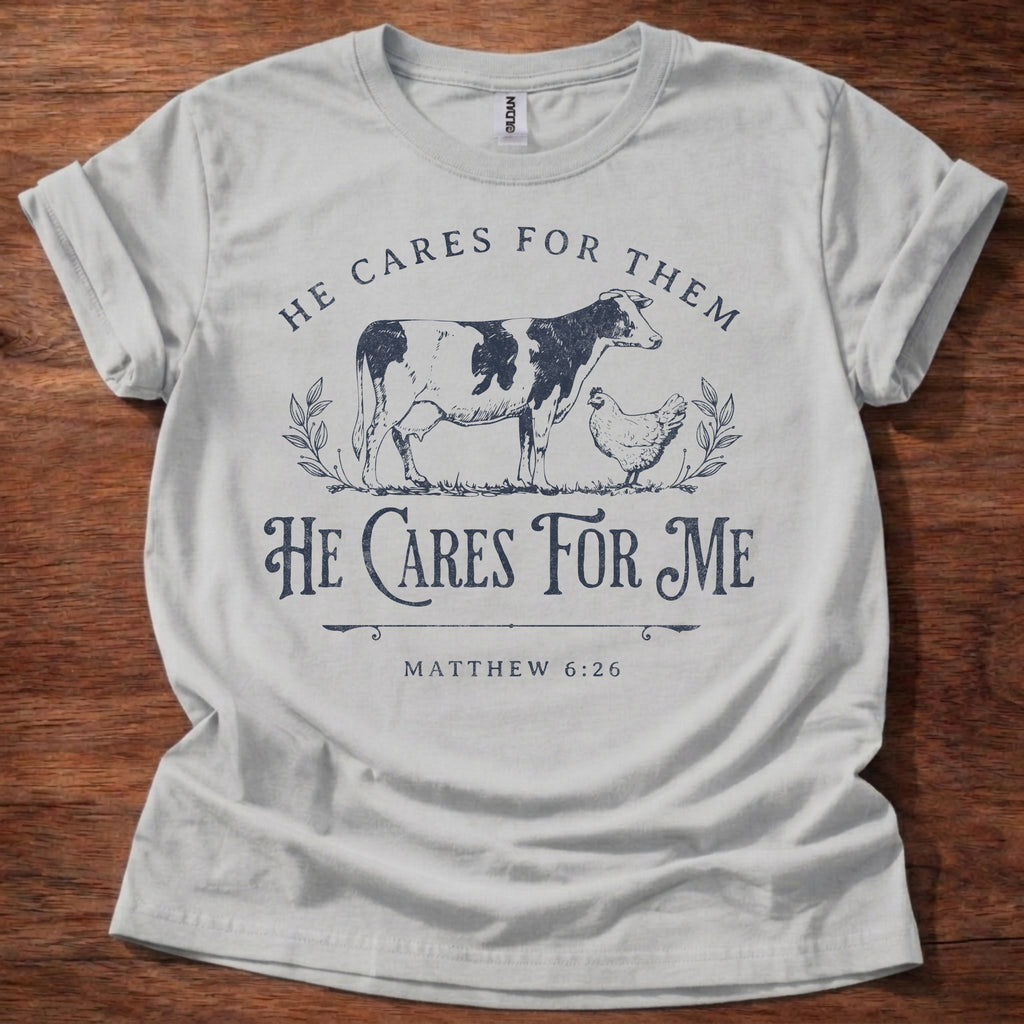 He Cares for Me Christian T-Shirt