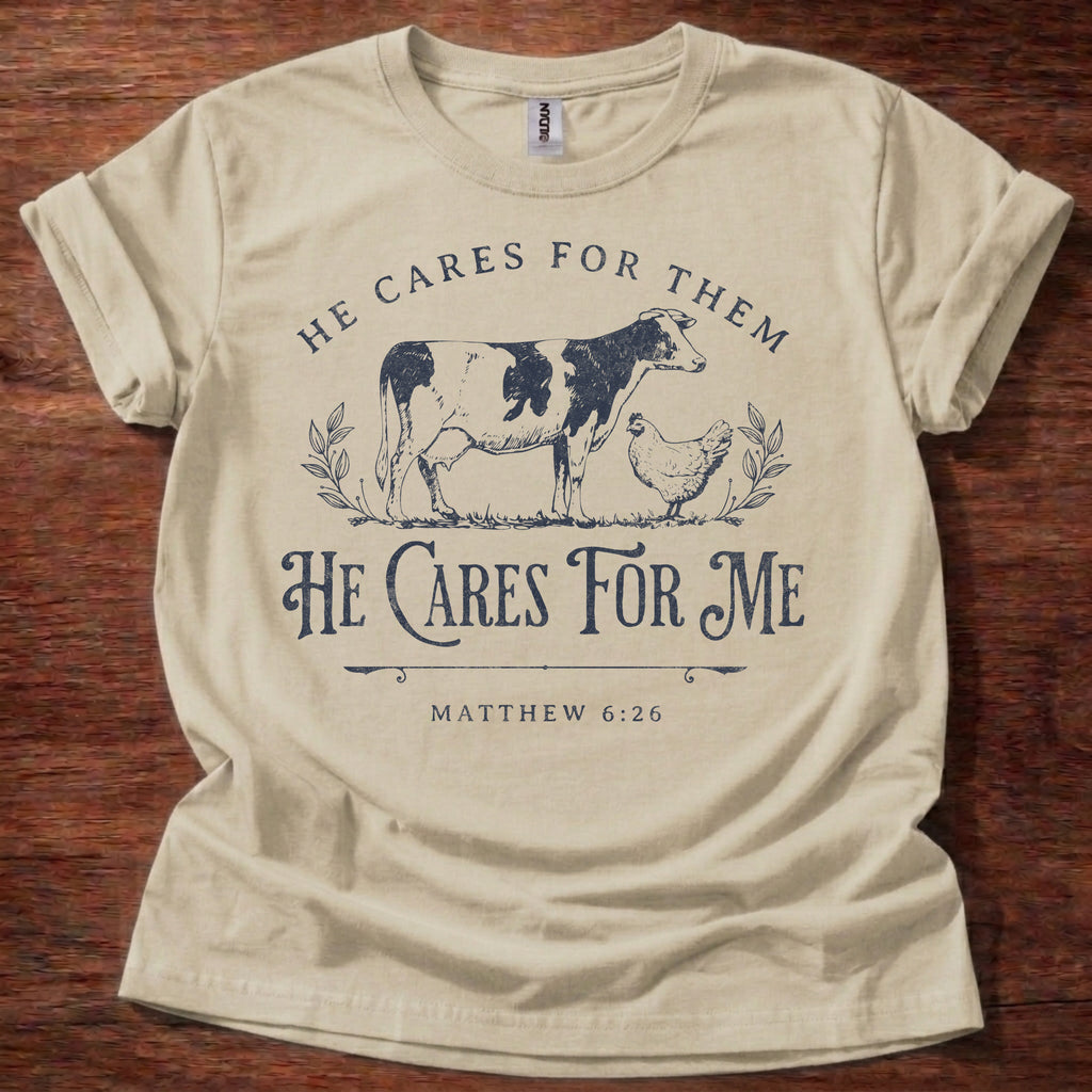 He Cares for Me Christian T-Shirt