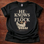 He Knows His Flock Shirt – John 10:14 Christian T-Shirt