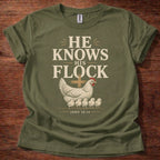He Knows His Flock Shirt – John 10:14 Christian T-Shirt
