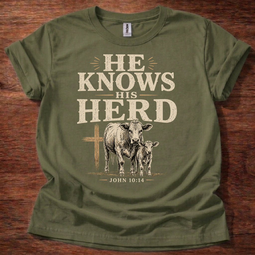 He Knows His Herd Shirt – John 10:14 Christian T-Shirt
