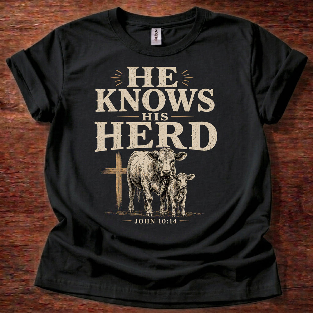 He Knows His Herd Shirt – John 10:14 Christian T-Shirt