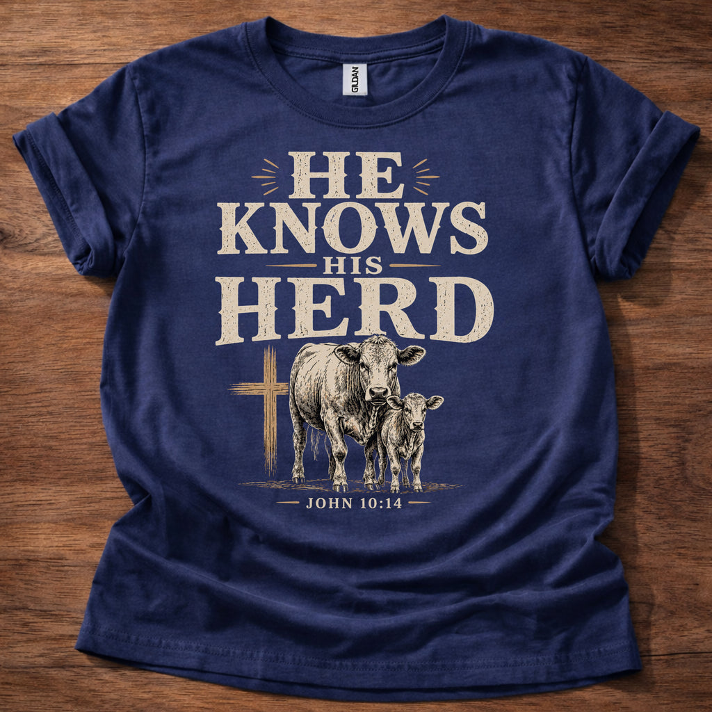 He Knows His Herd Shirt – John 10:14 Christian T-Shirt
