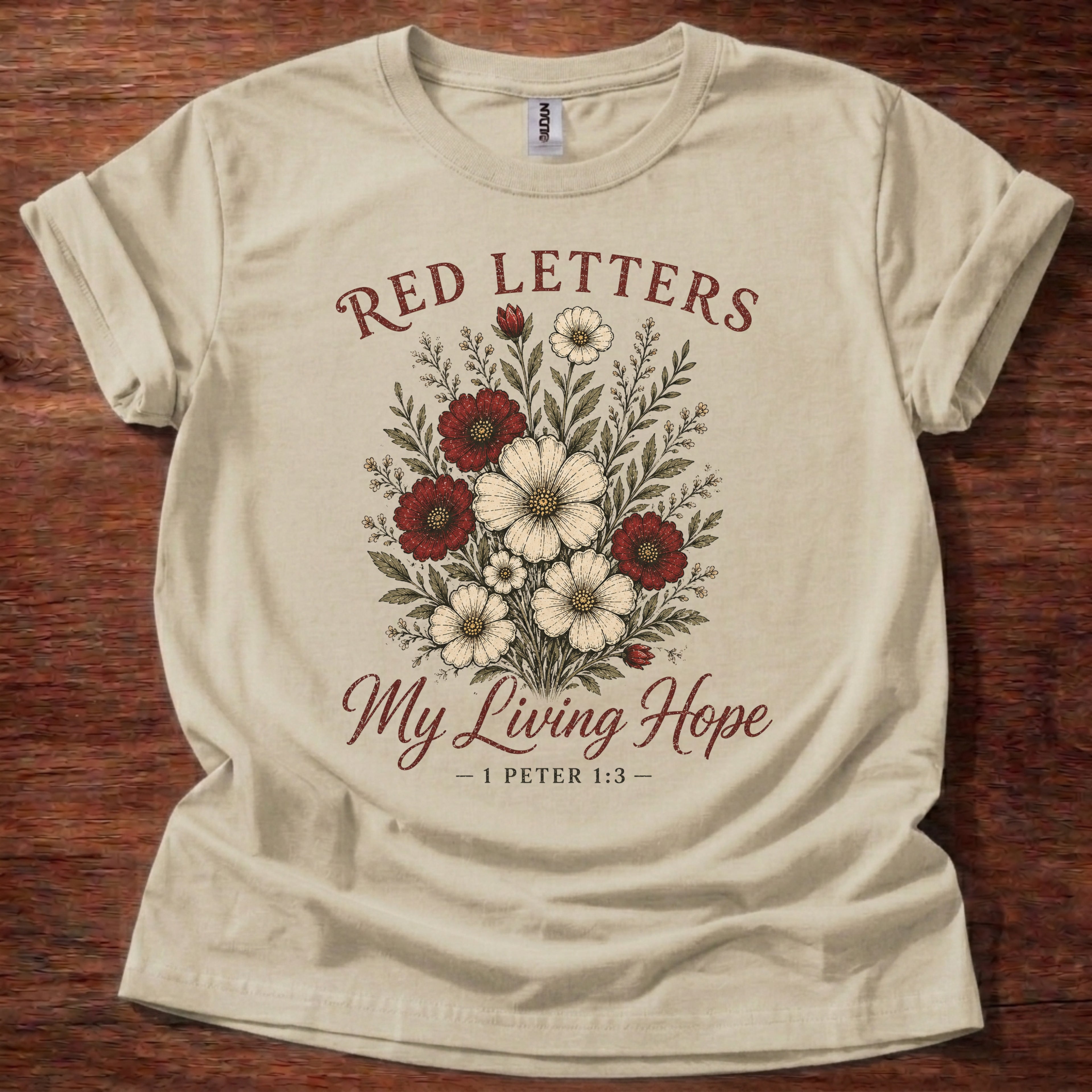 Red Letters My Living Hope T-Shirt