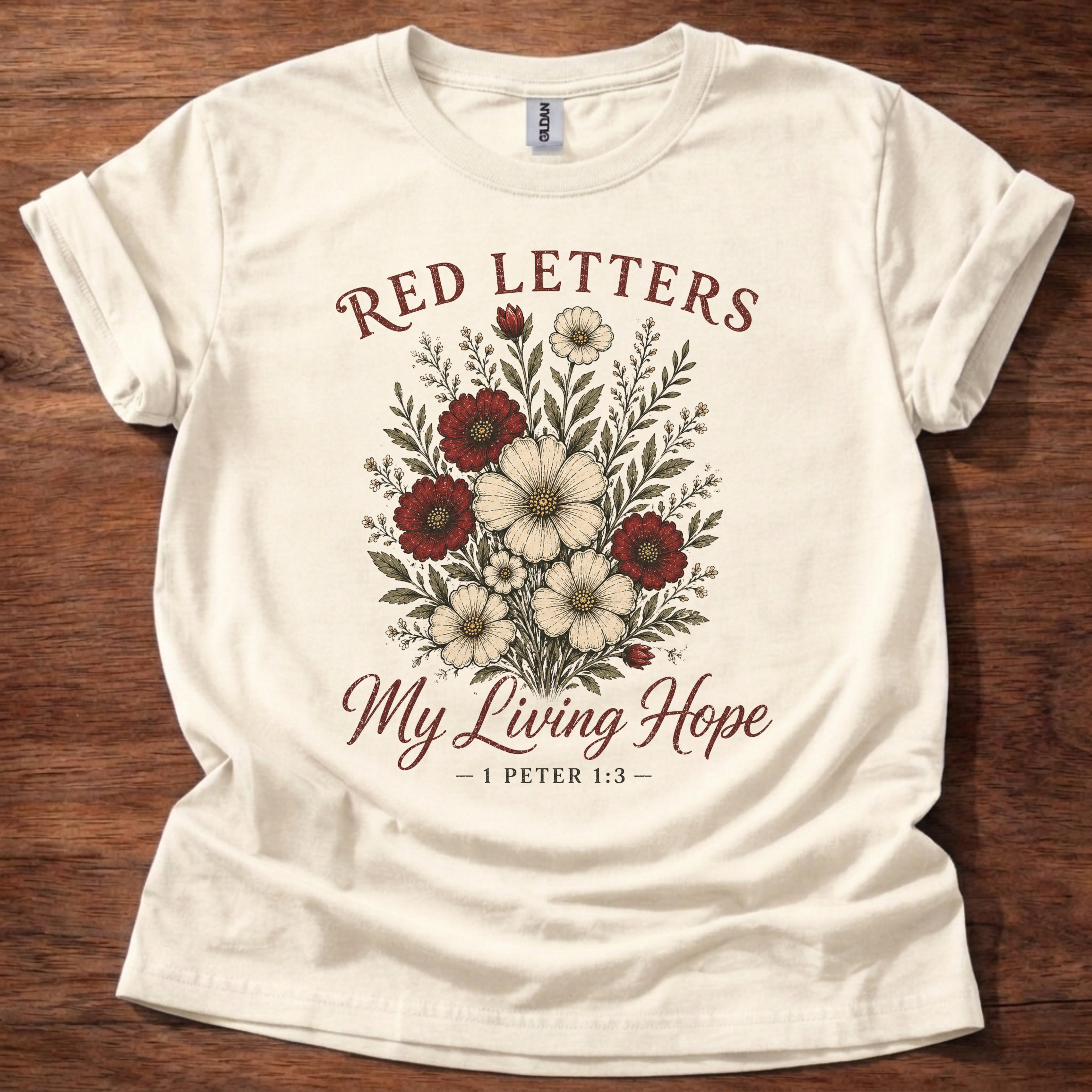 Red Letters My Living Hope T-Shirt