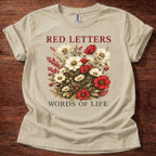 Red Letters Words of Life T-Shirt