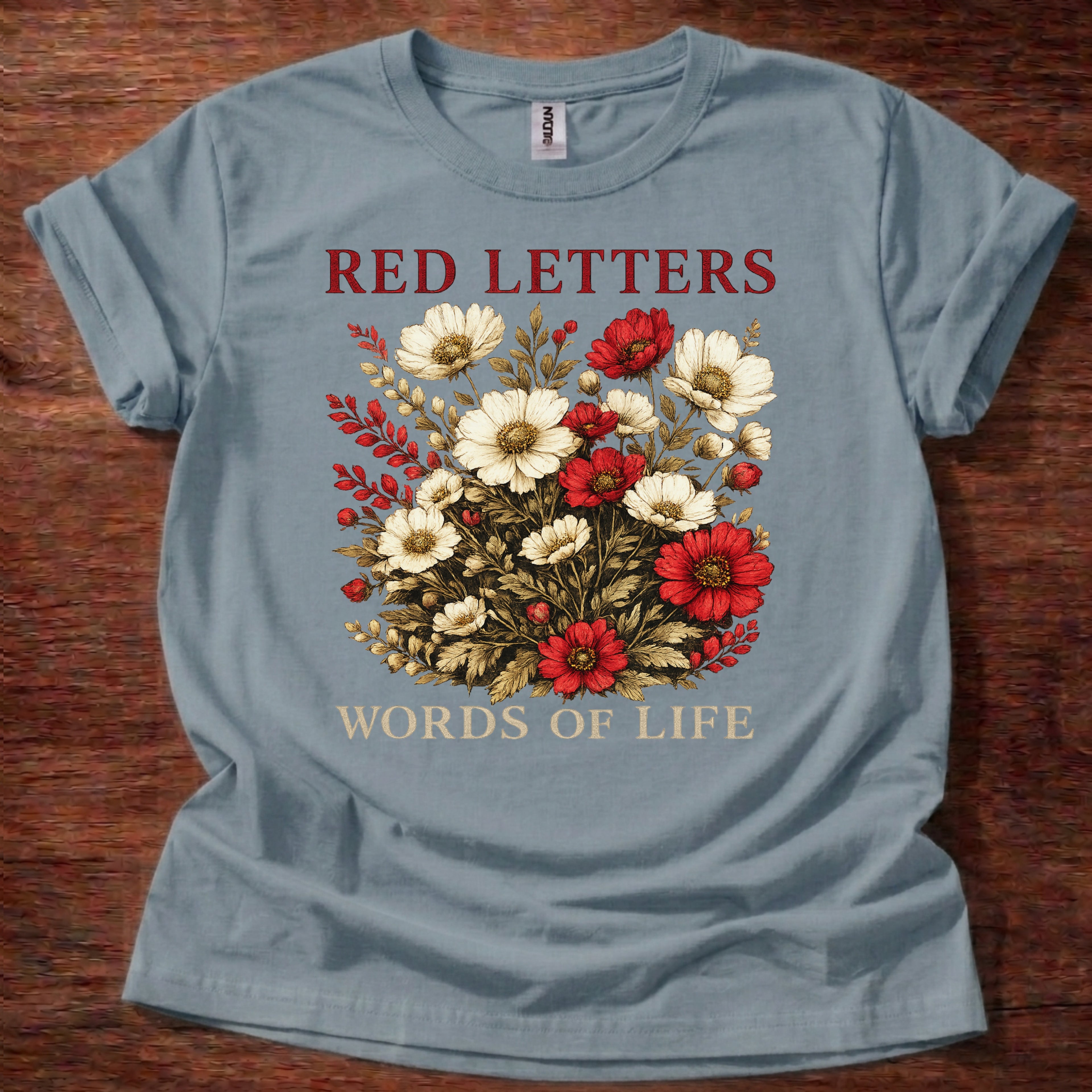 Red Letters Words of Life T-Shirt