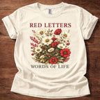 Red Letters Words of Life T-Shirt