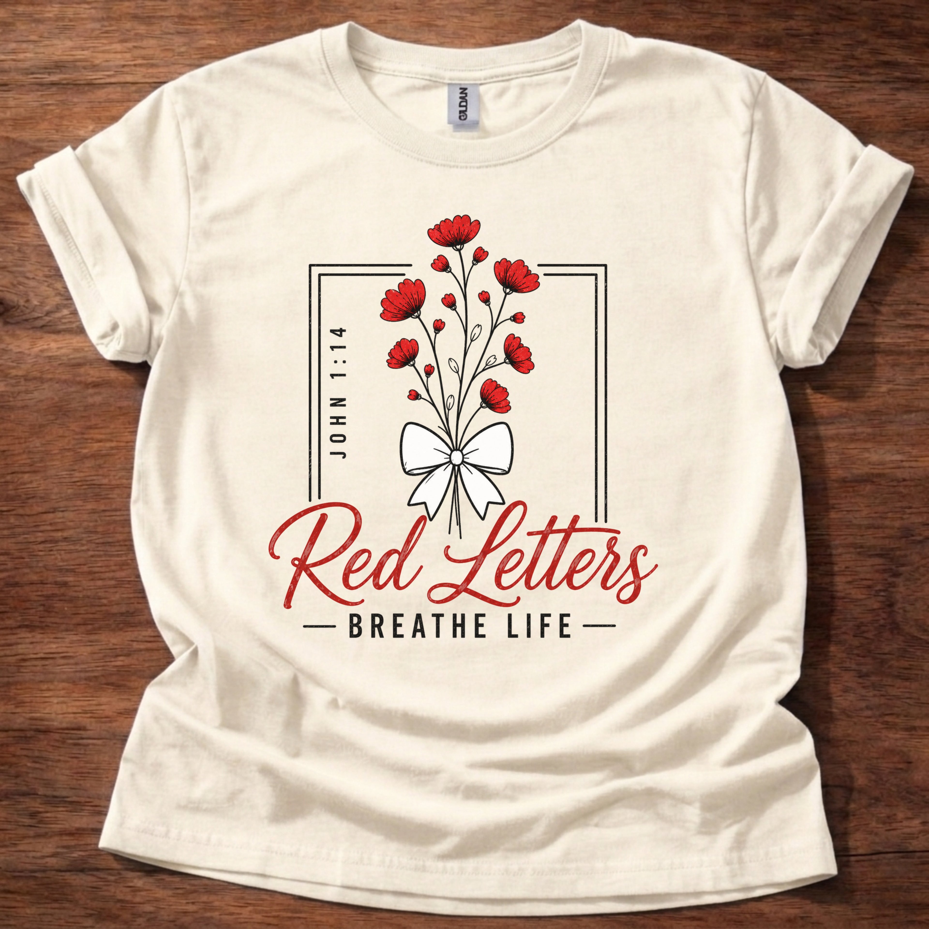 Red Letters Breathe Life T-Shirt