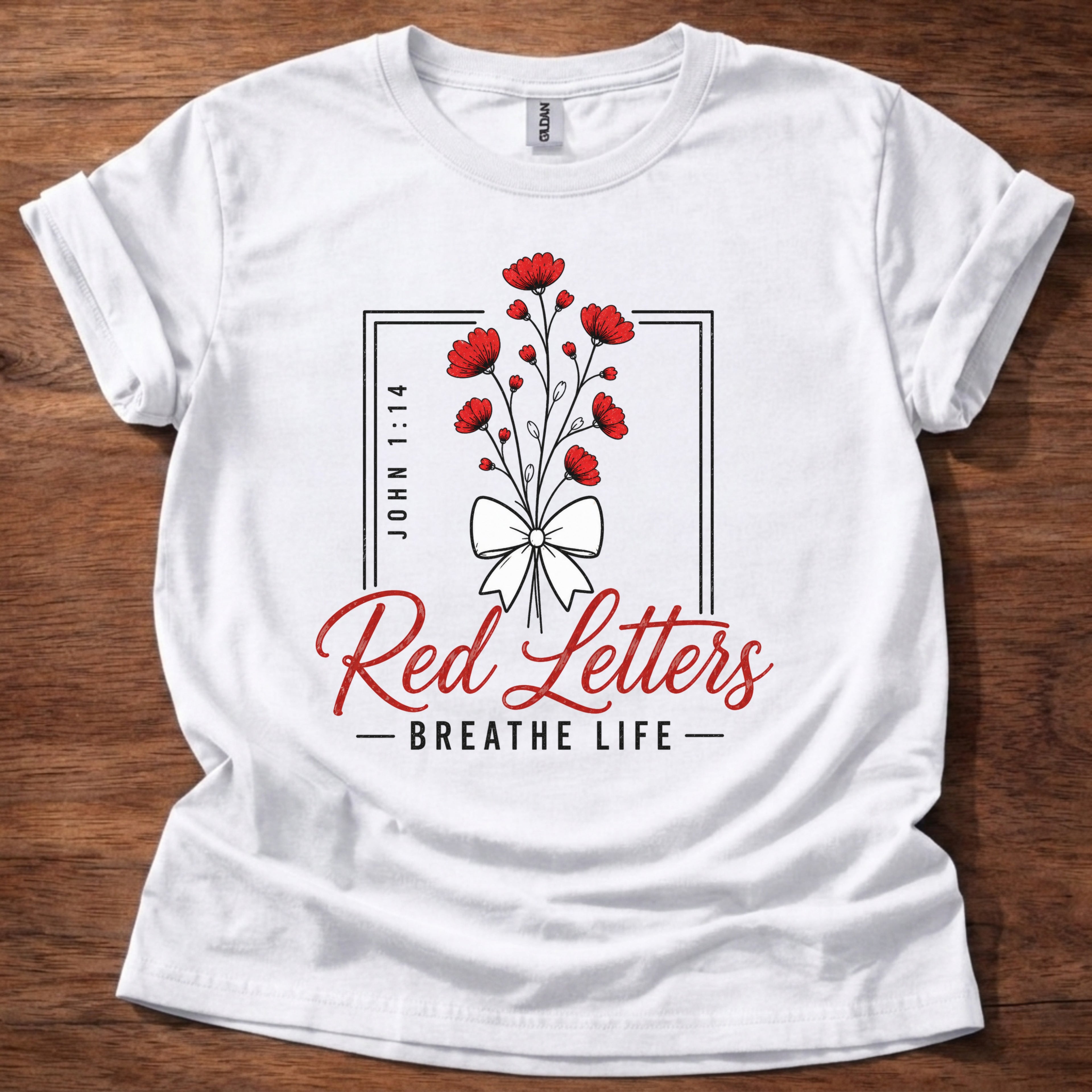 Red Letters Breathe Life T-Shirt