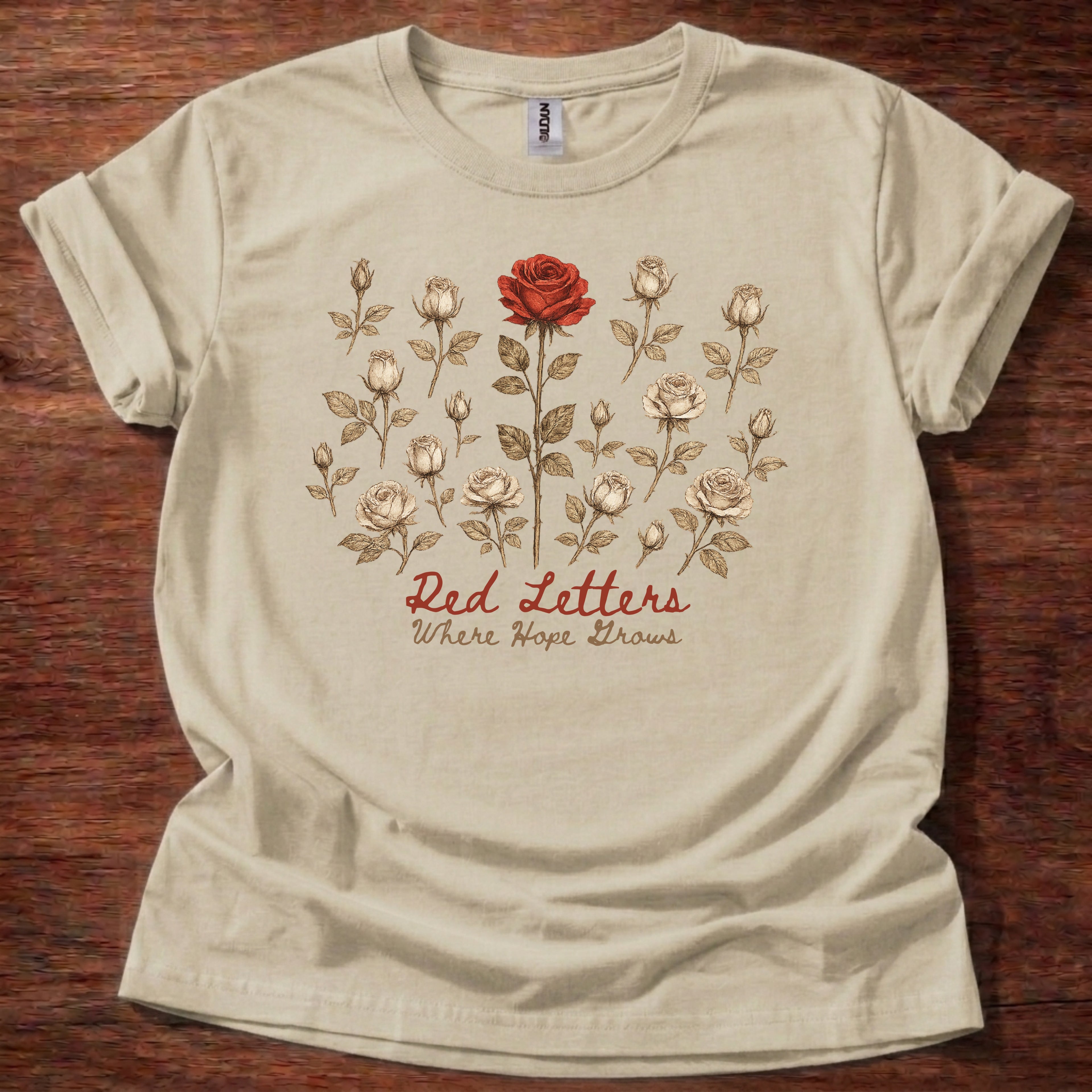 Red Letters Where Hope Grows T-Shirt