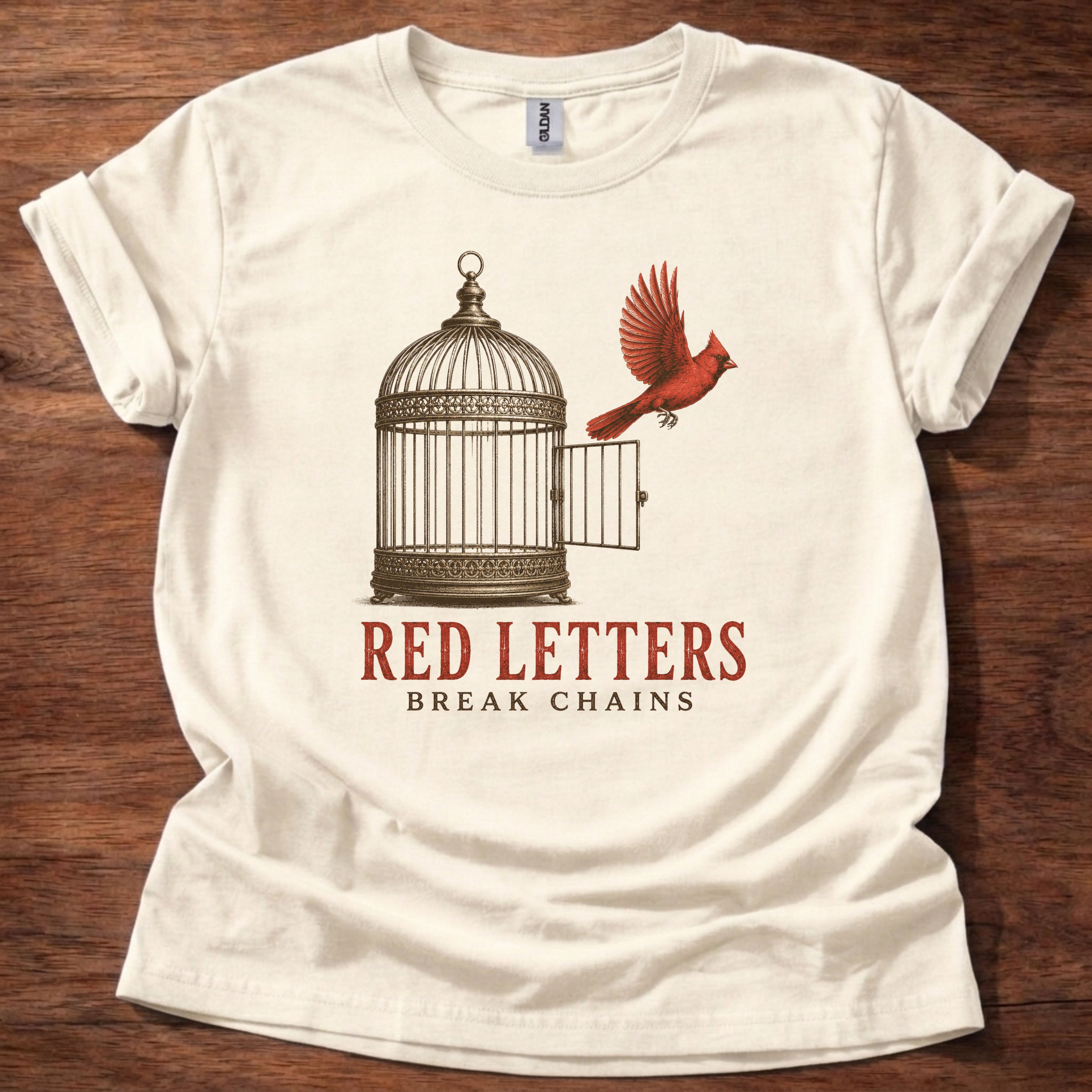 Red Letters Break Chains T-Shirt