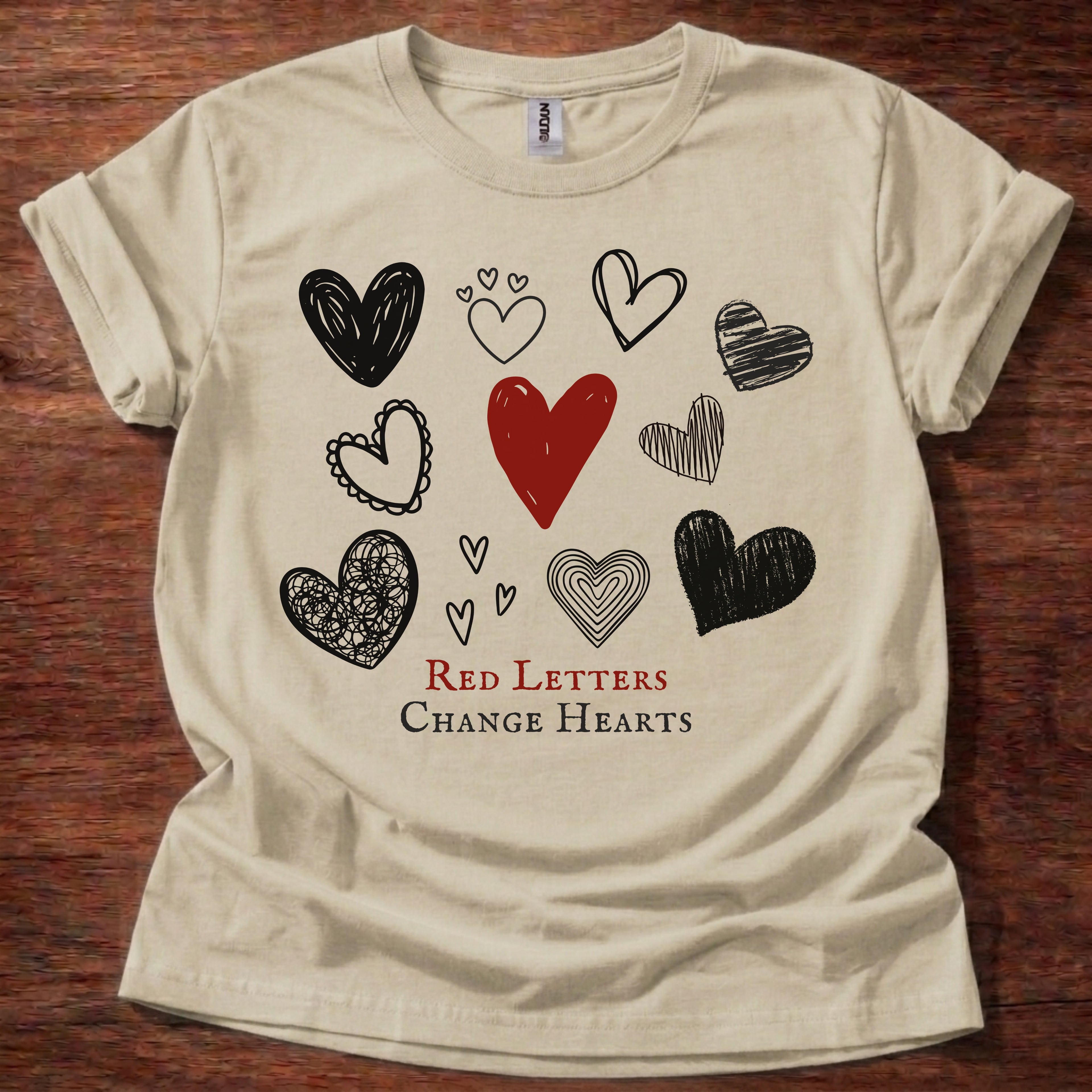 Red Letters Change Hearts T-Shirt