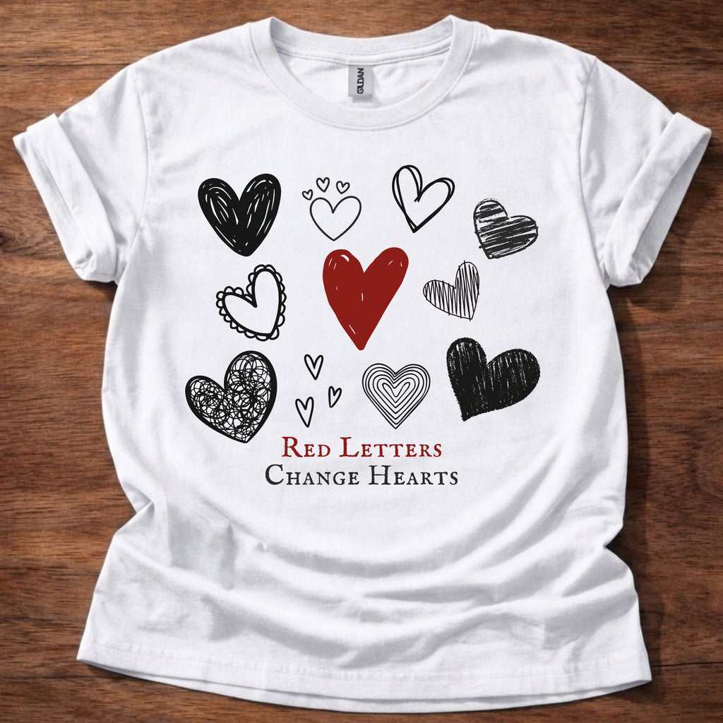 Red Letters Change Hearts T-Shirt