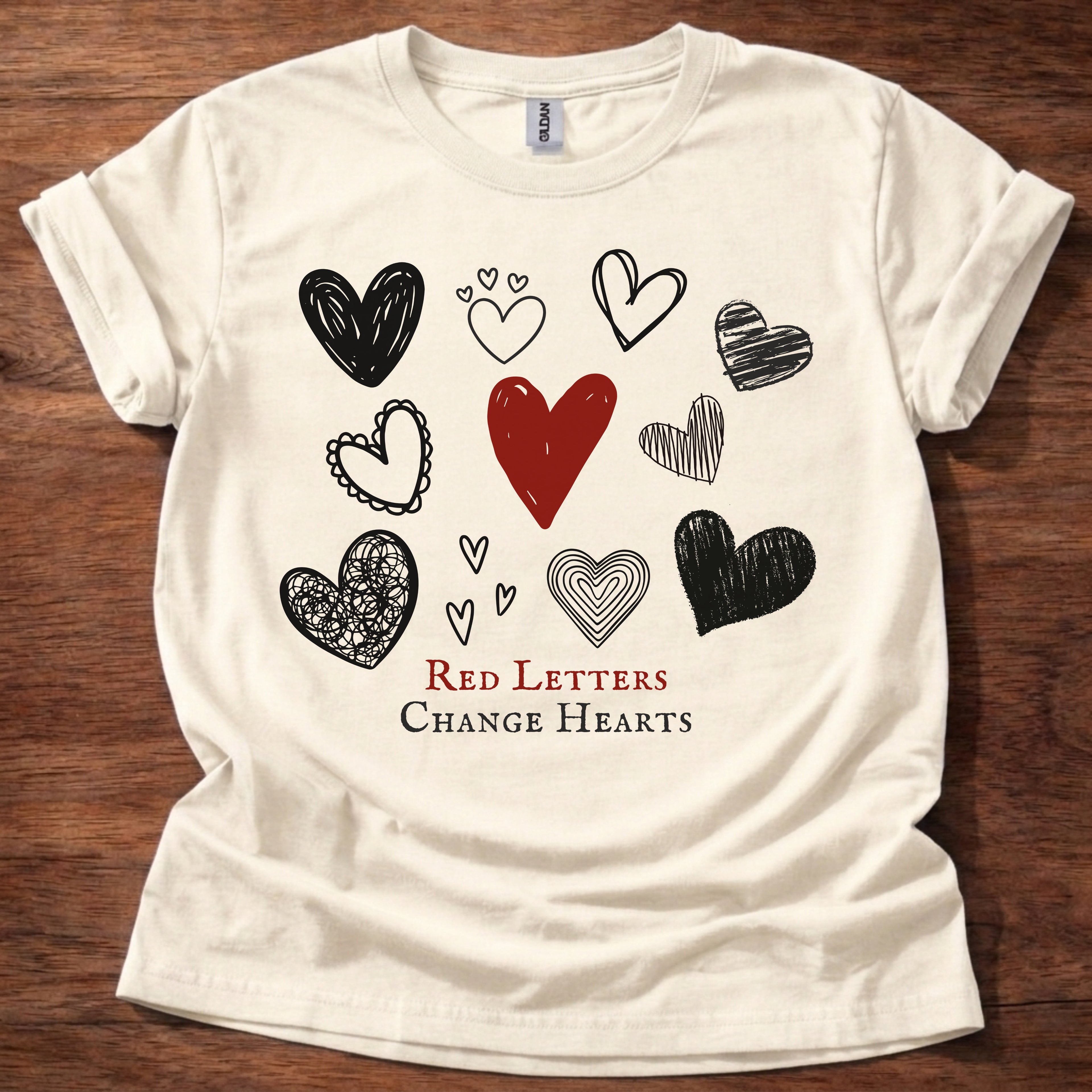 Red Letters Change Hearts T-Shirt