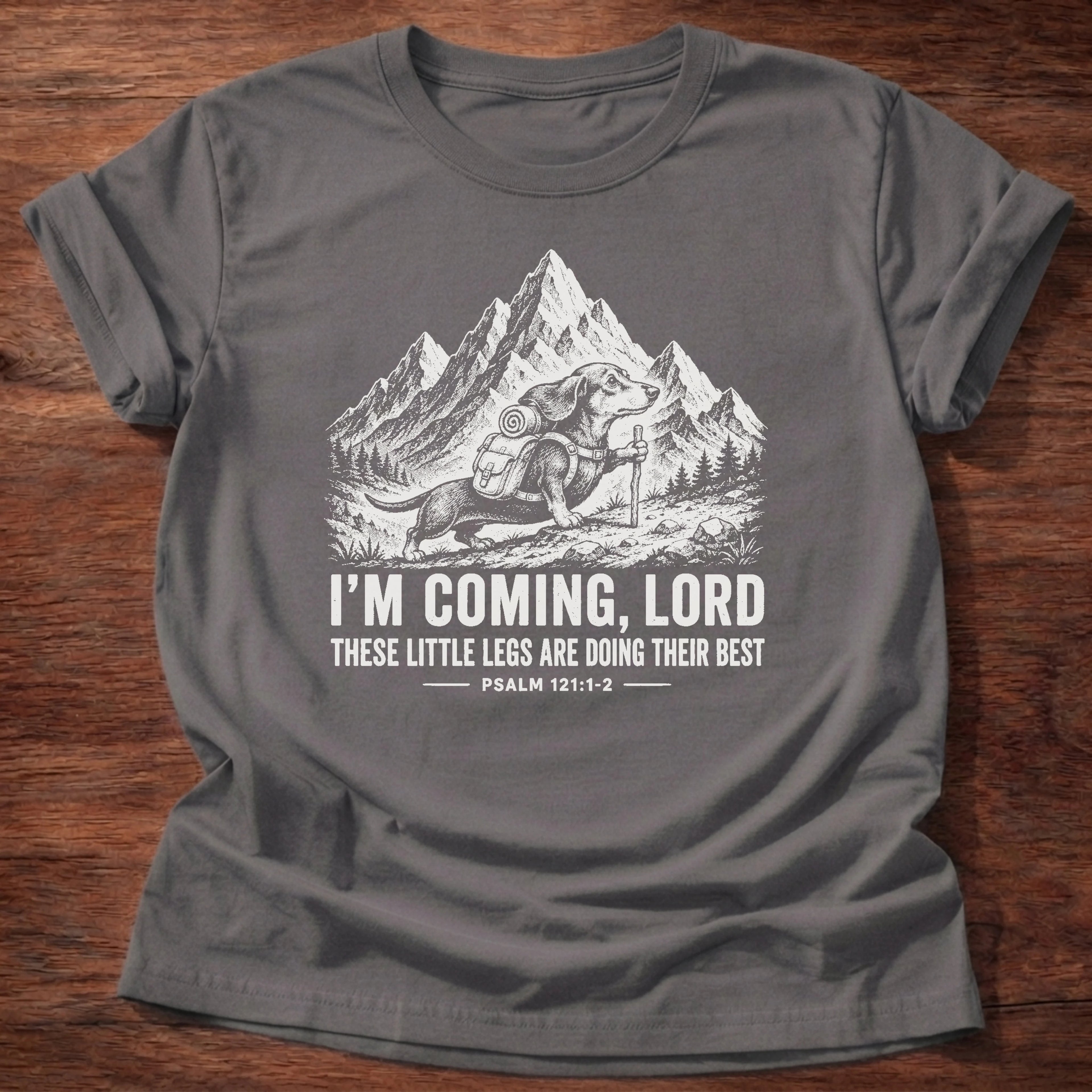 I'm Coming Lord T-Shirt in Charcoal, childlike faith Christian tee
