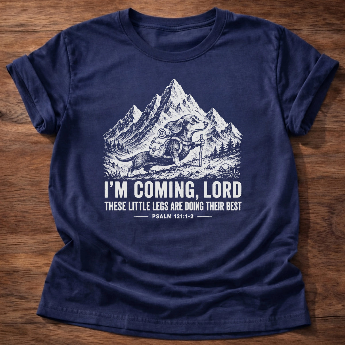 I'm Coming Lord T-Shirt in Navy, childlike faith Christian tee