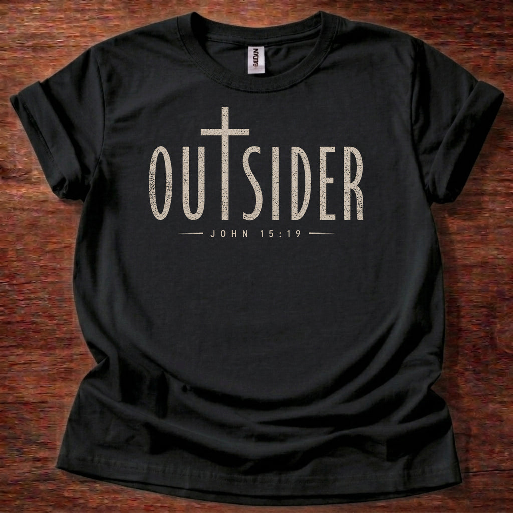 Black Christian Outsider T-Shirt John 15:19 | Not Of This World