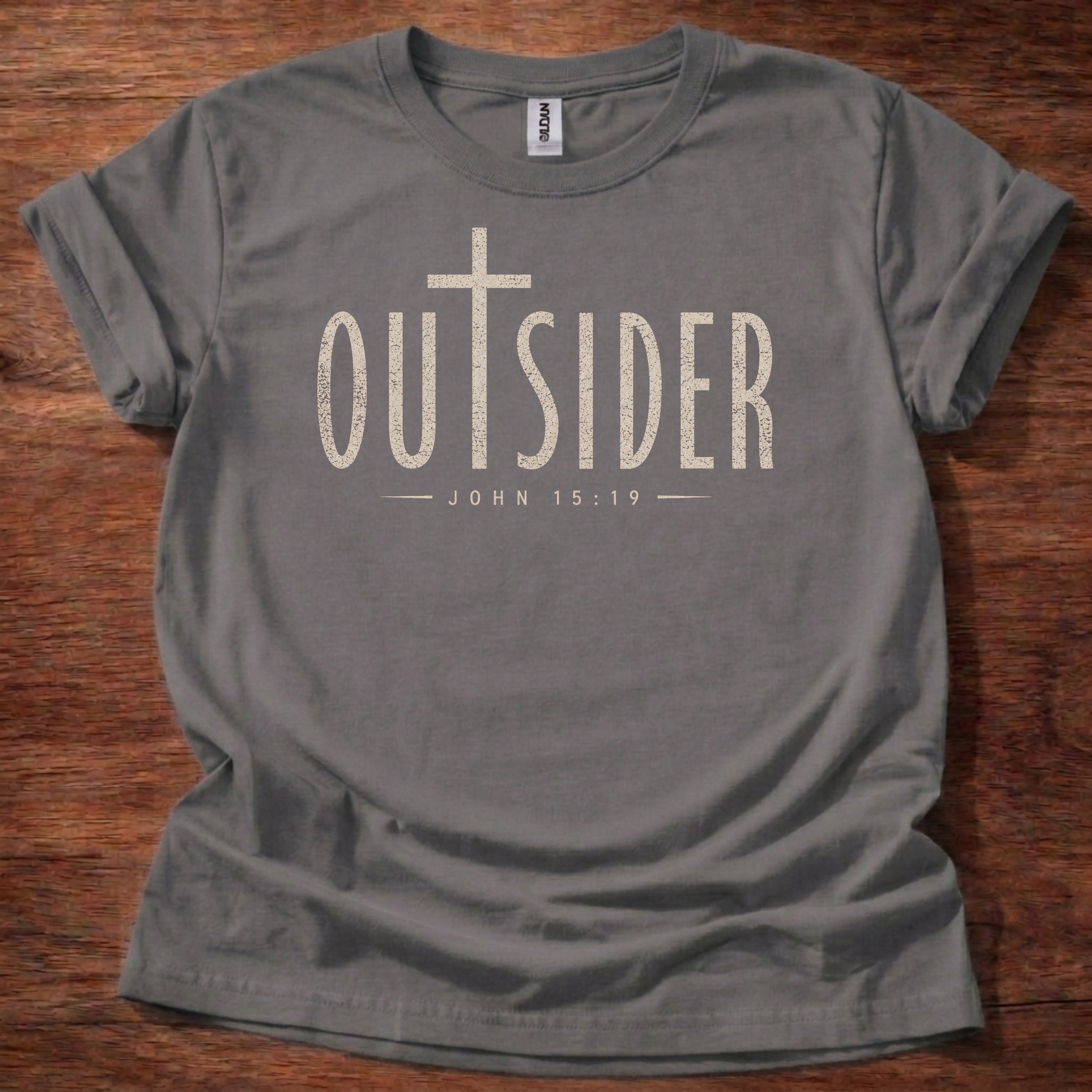 Charcoal Christian Outsider T-Shirt John 15:19 | Not Of This World