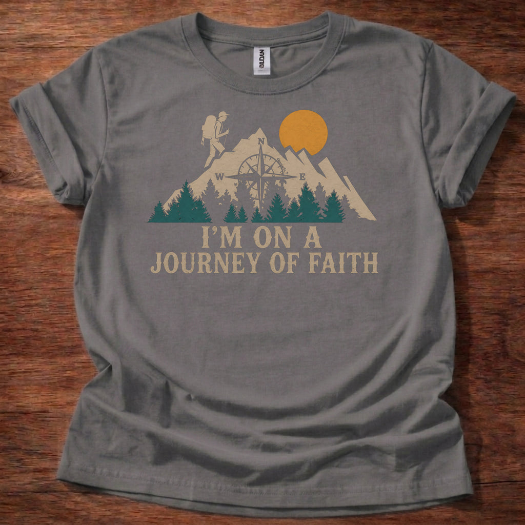 Charcoal Journey of Faith Christian T-Shirt