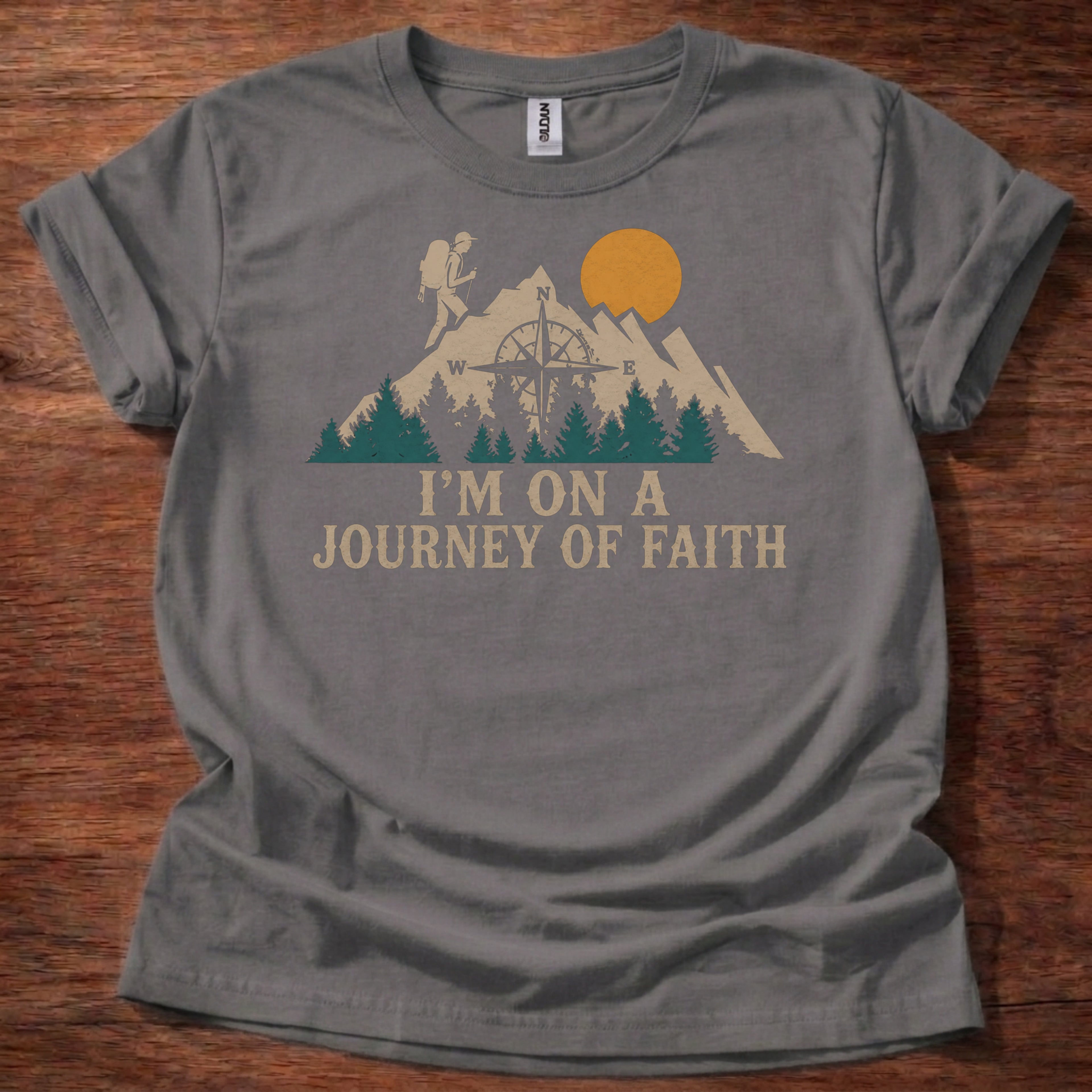 Charcoal Journey of Faith Christian T-Shirt