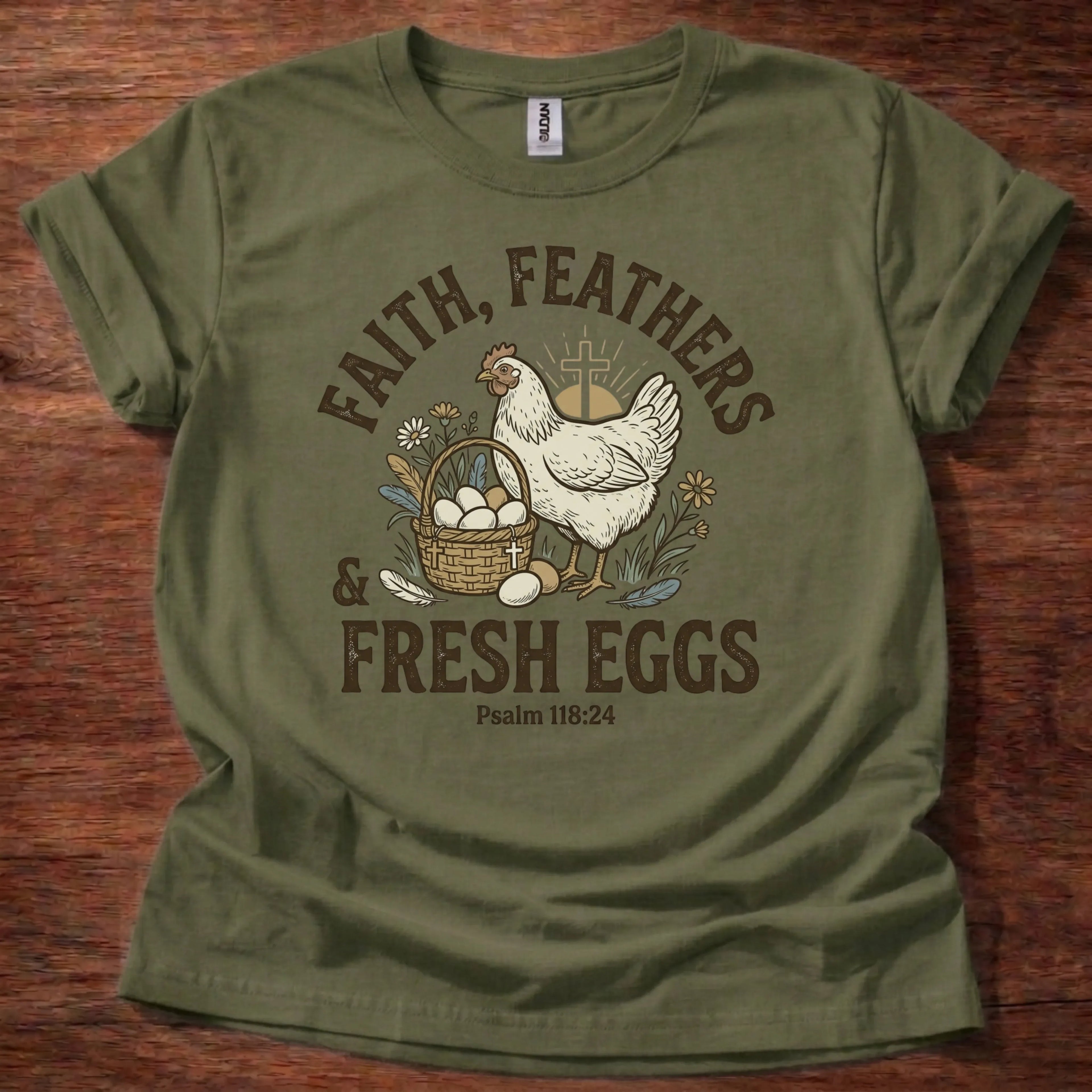Faith Feathers Fresh Eggs T-Shirt