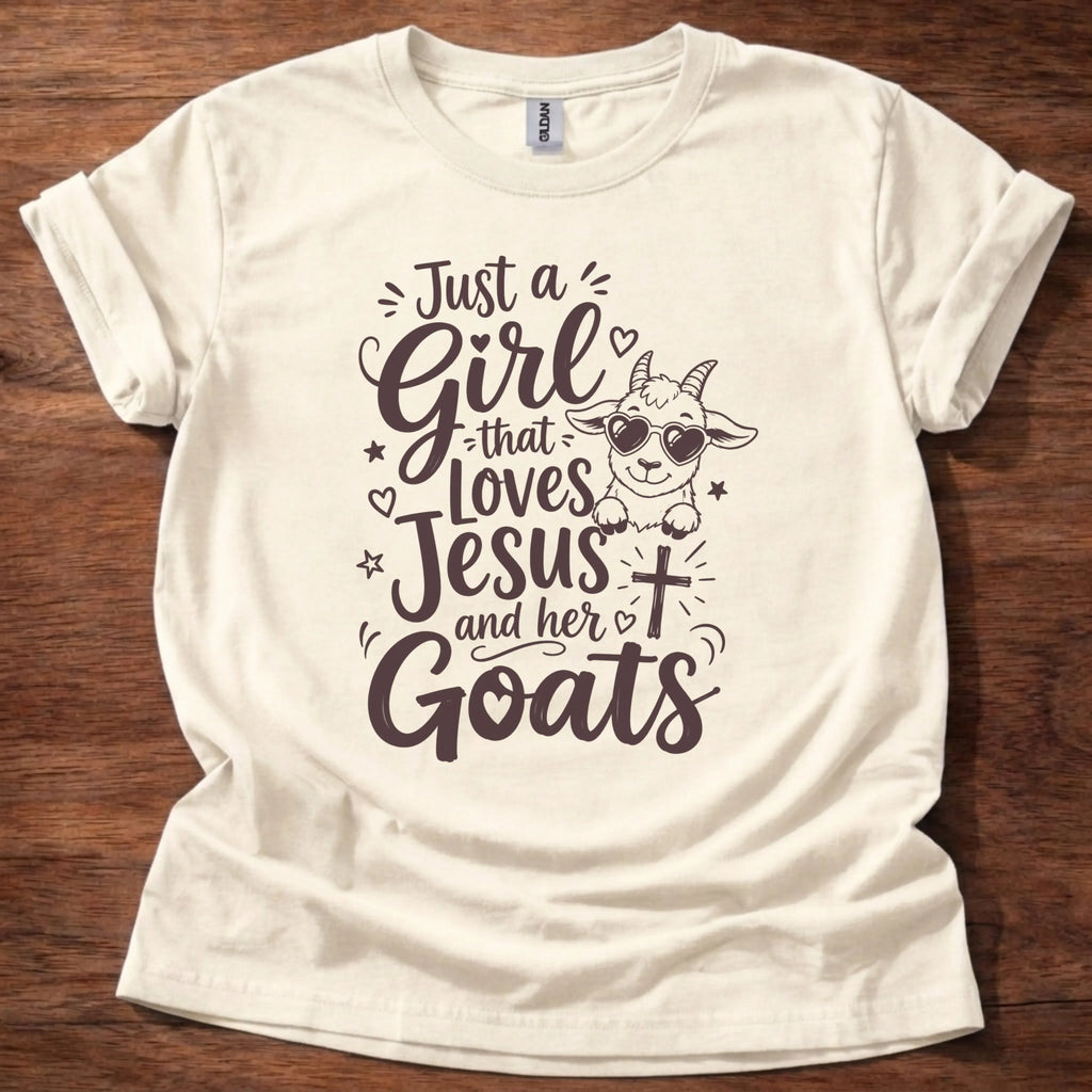 Girl Loves Jesus and Goats T-Shirt