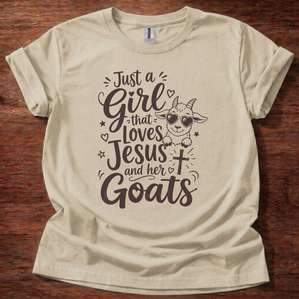Girl Loves Jesus and Goats T-Shirt
