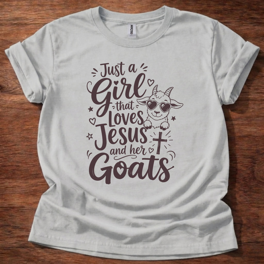 Girl Loves Jesus and Goats T-Shirt