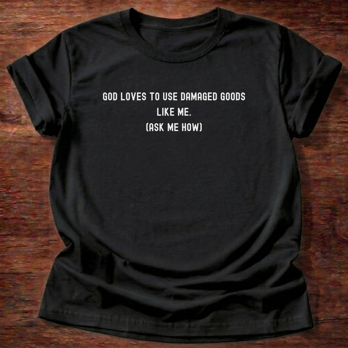 Ask Me How T-Shirt in Black, Christian testimony conversation starter tee