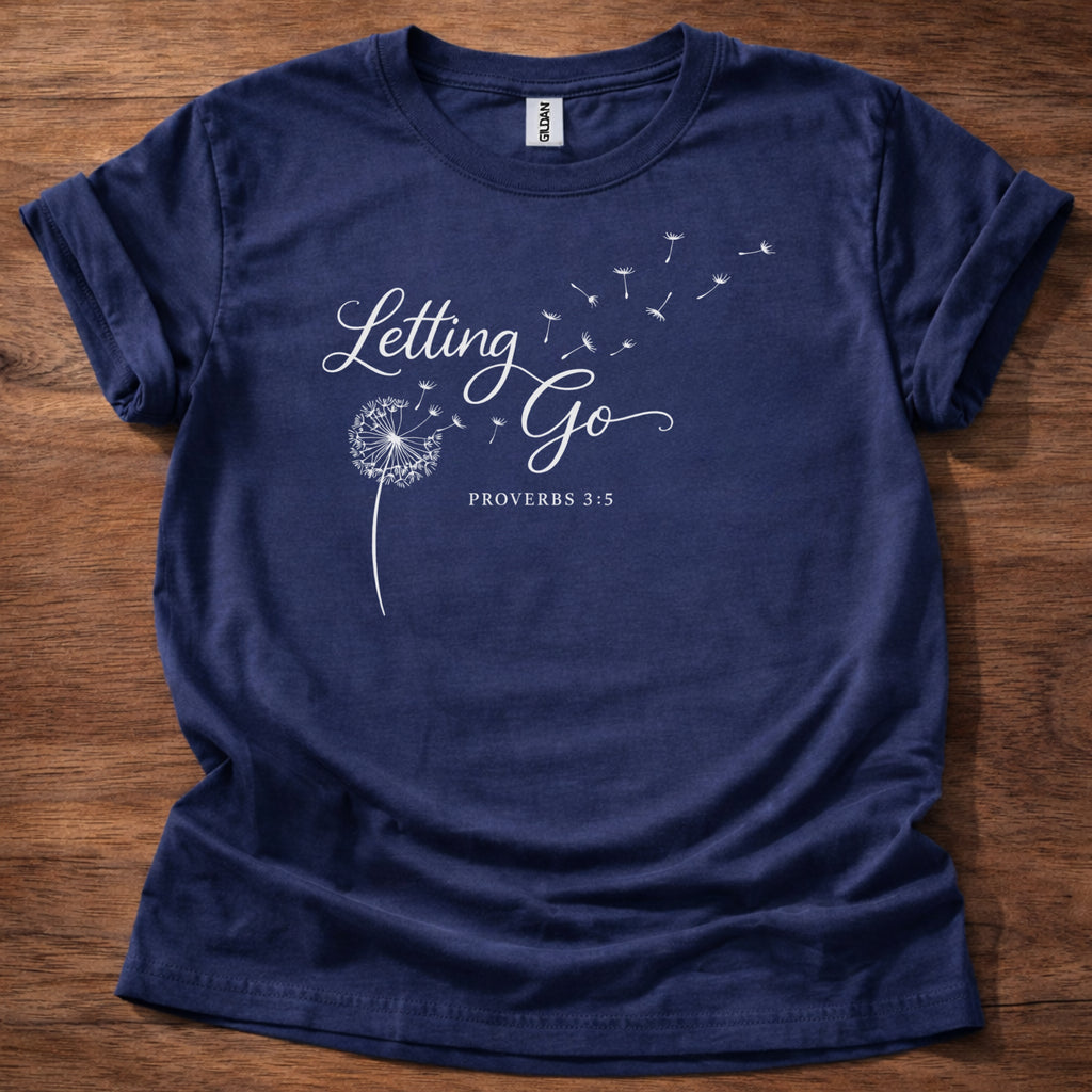 Navy Letting Go Proverbs 3:5 T-Shirt