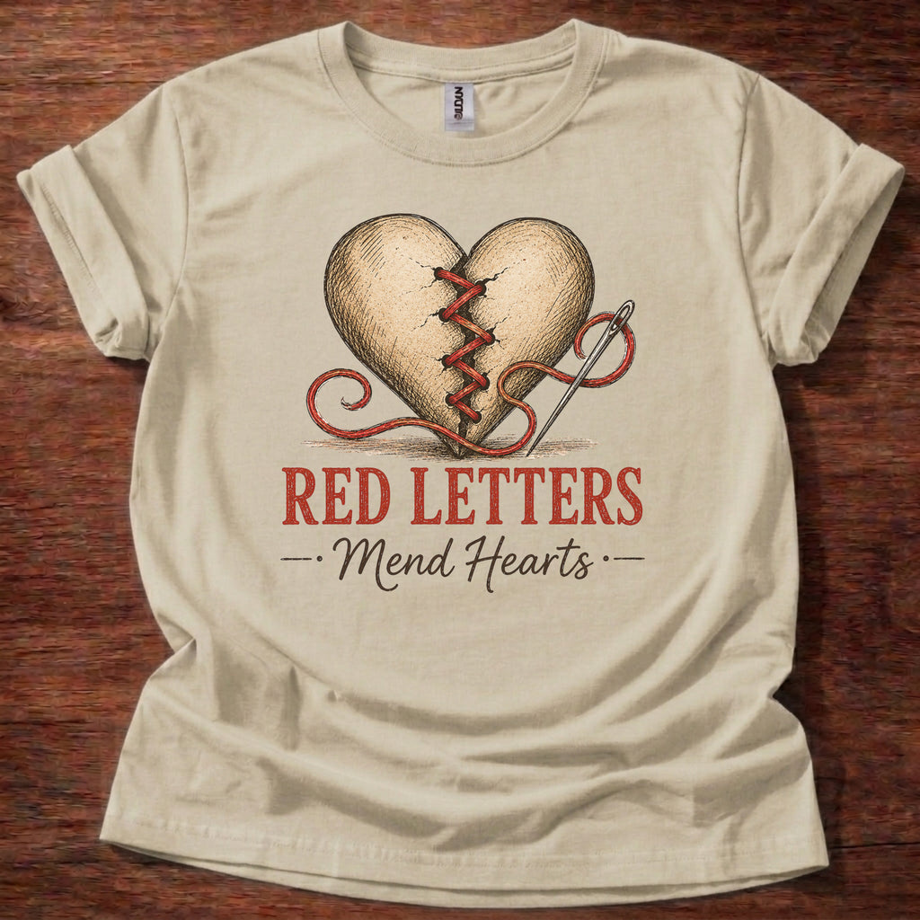 Red Letters Mend Hearts T-Shirt