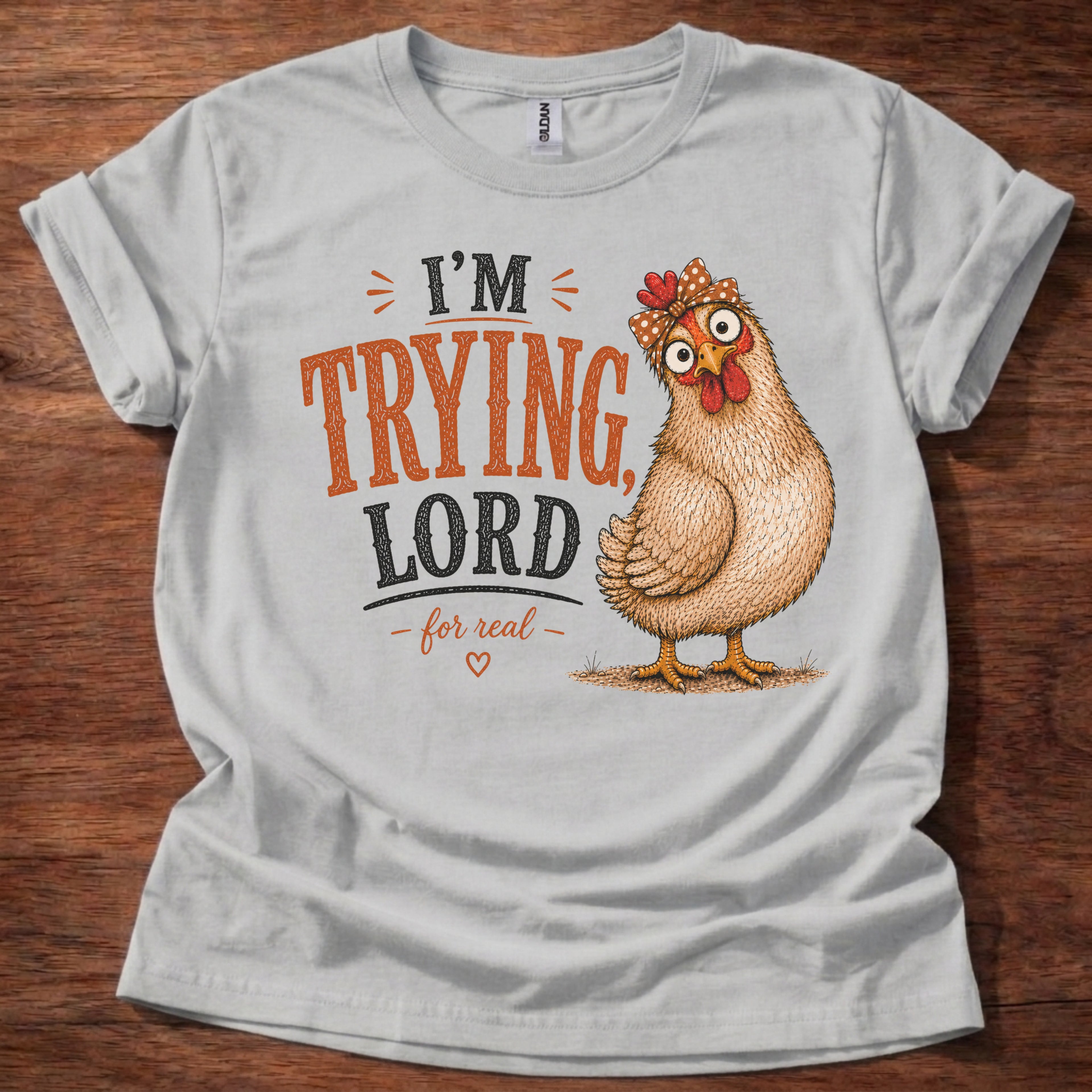 Sport Grey I’m Trying Lord chicken graphic t-shirt