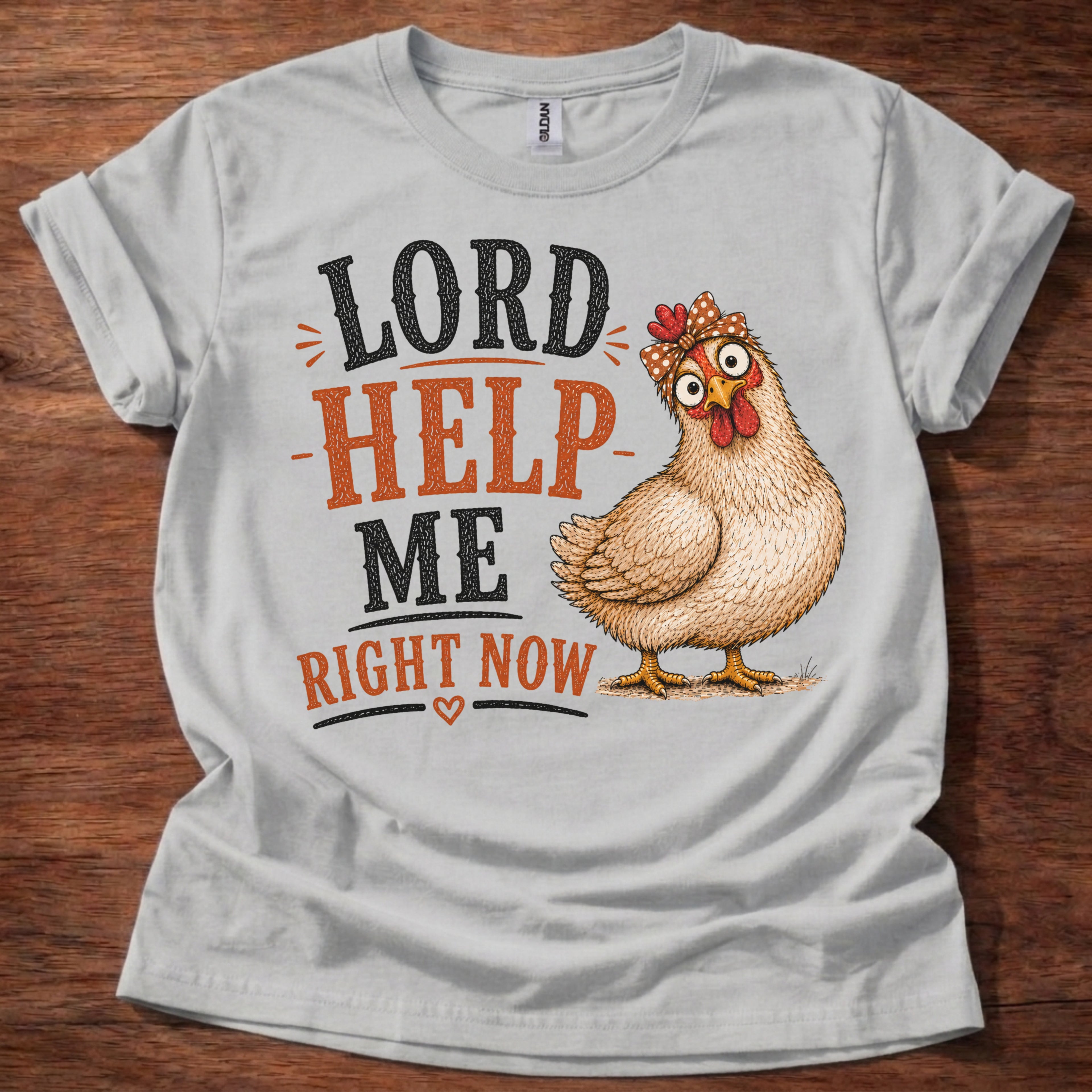Sport Grey Lord Help Me Right Now chicken graphic t-shirt