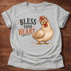 Sport Grey Bless Your Heart chicken graphic t-shirt 