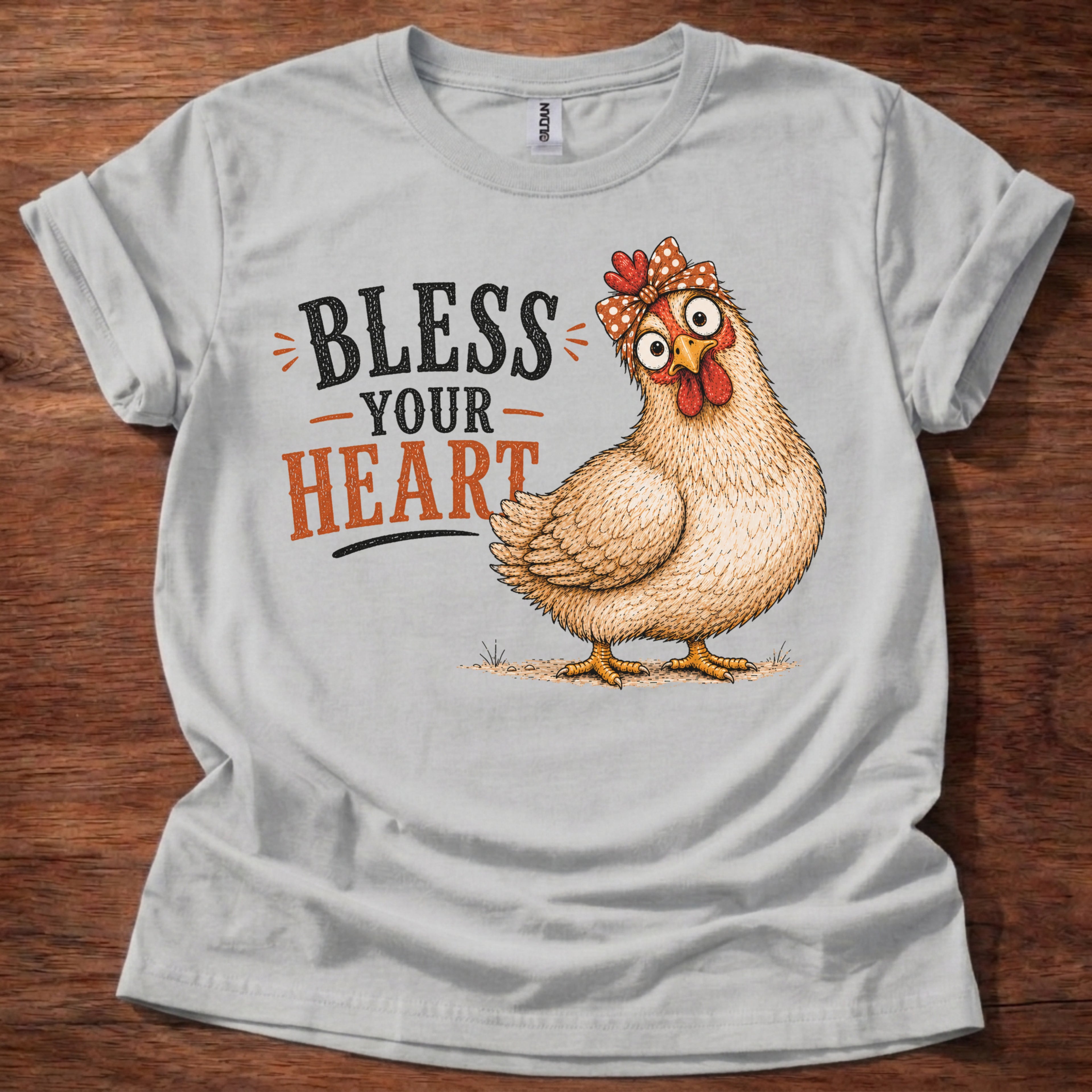 Sport Grey Bless Your Heart chicken graphic t-shirt 