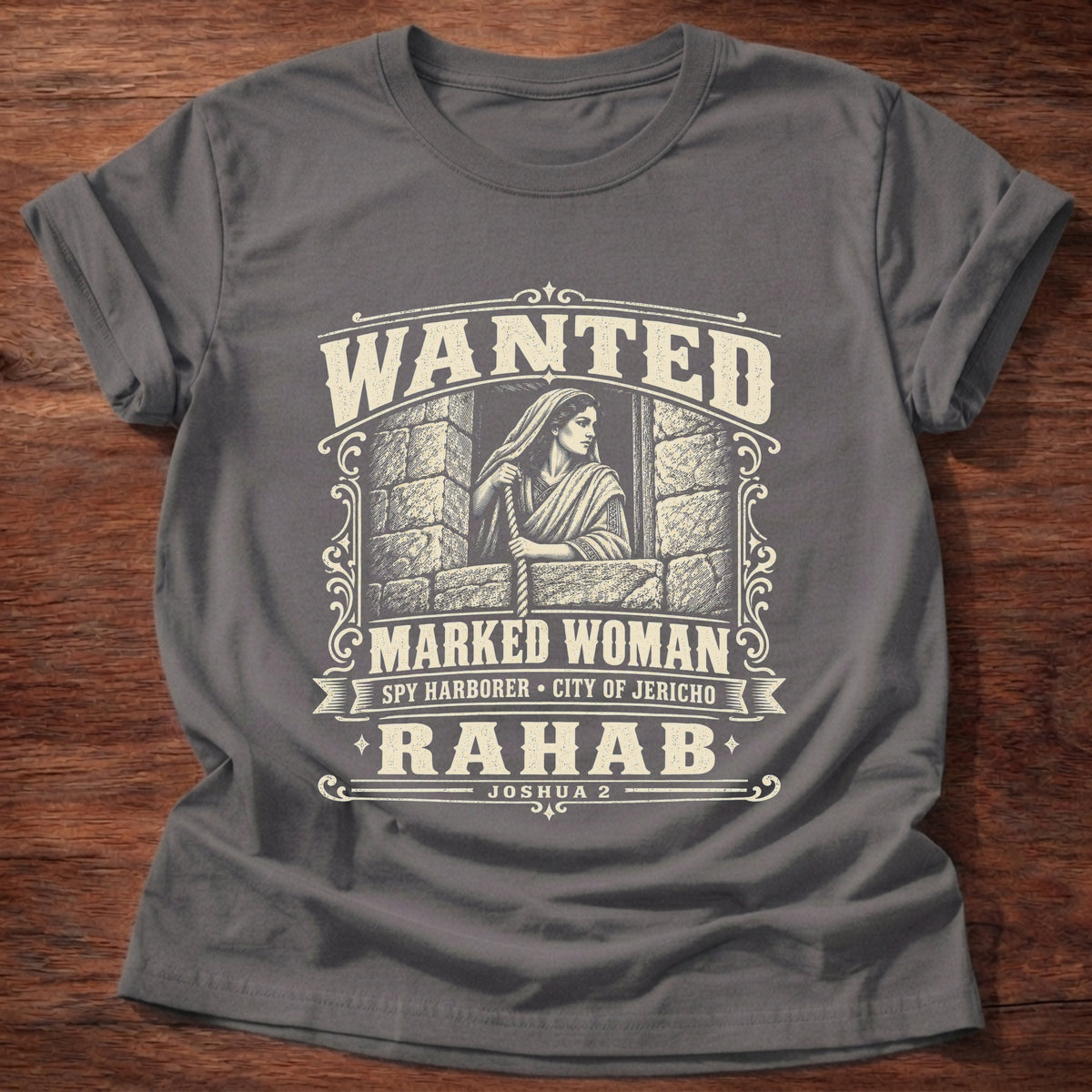 Charcoal Rahab Joshua 2 Marked Woman Christian T-Shirt
