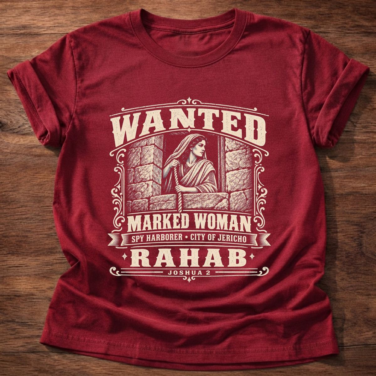 Cherry Red Rahab Joshua 2 Marked Woman Christian T-Shirt