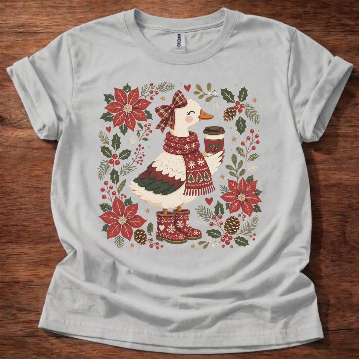 Christmas Goose Christian t-shirt in sport grey
