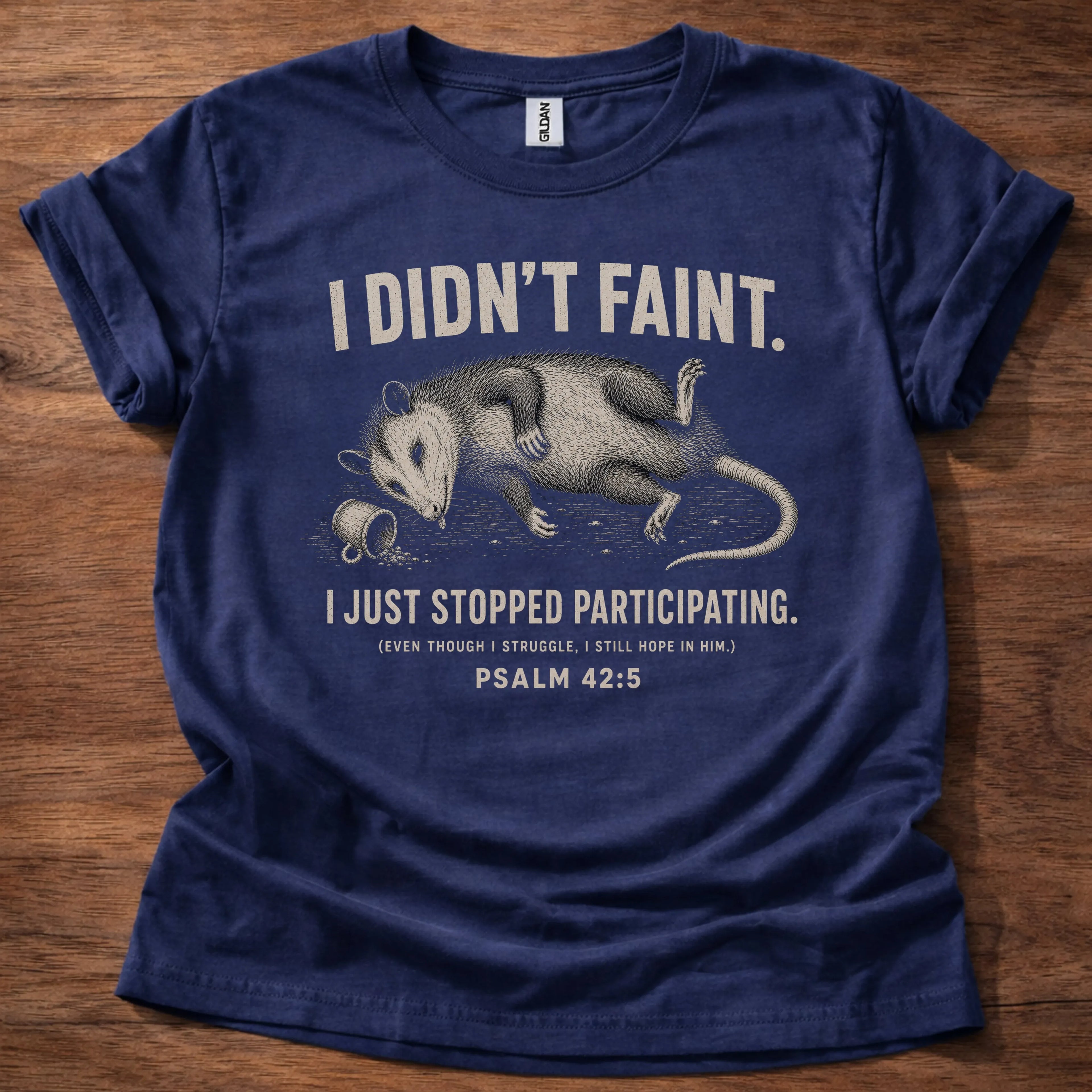 Didn't Faint Christian t-shirt in navy