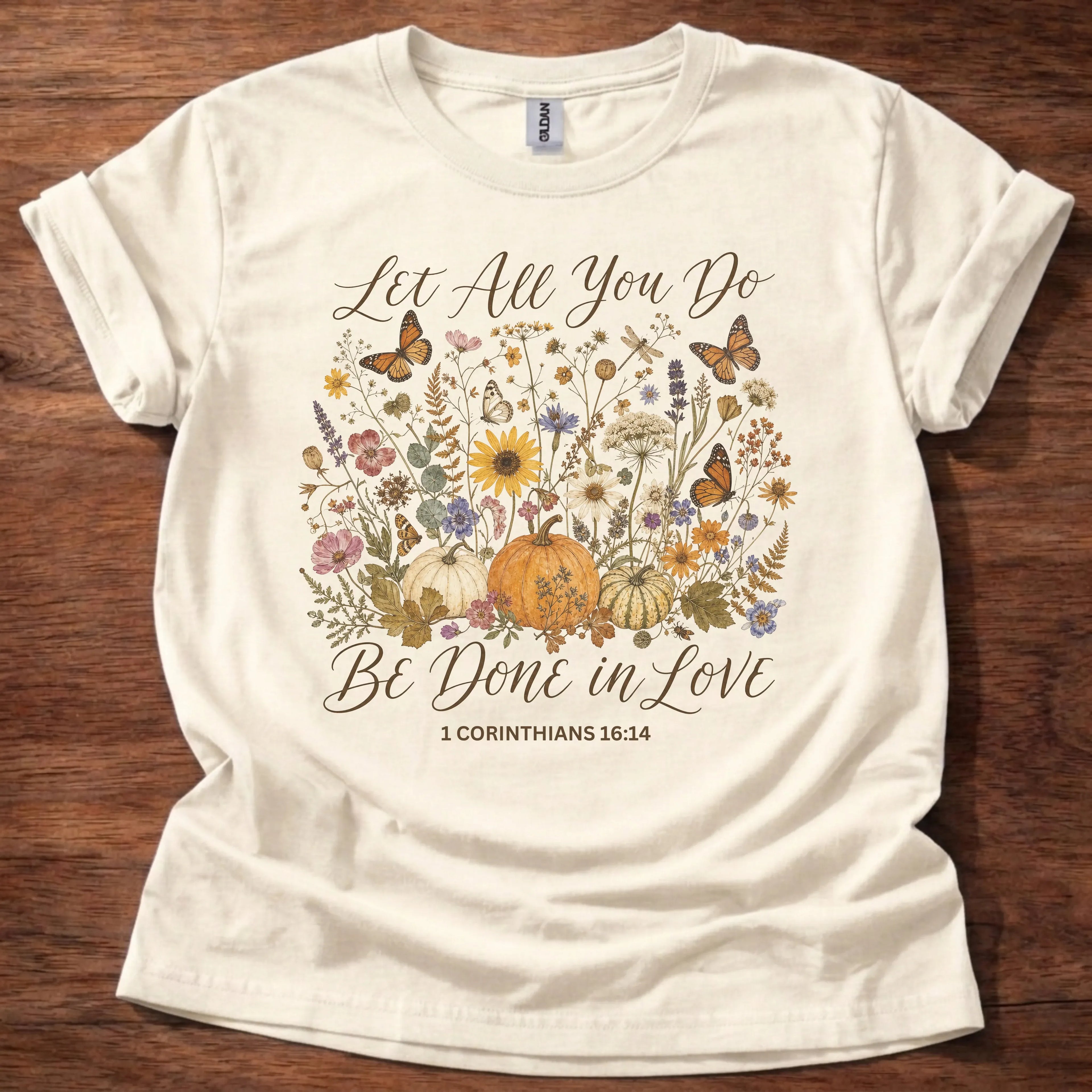 Done in Love Christian t-shirt in natural
