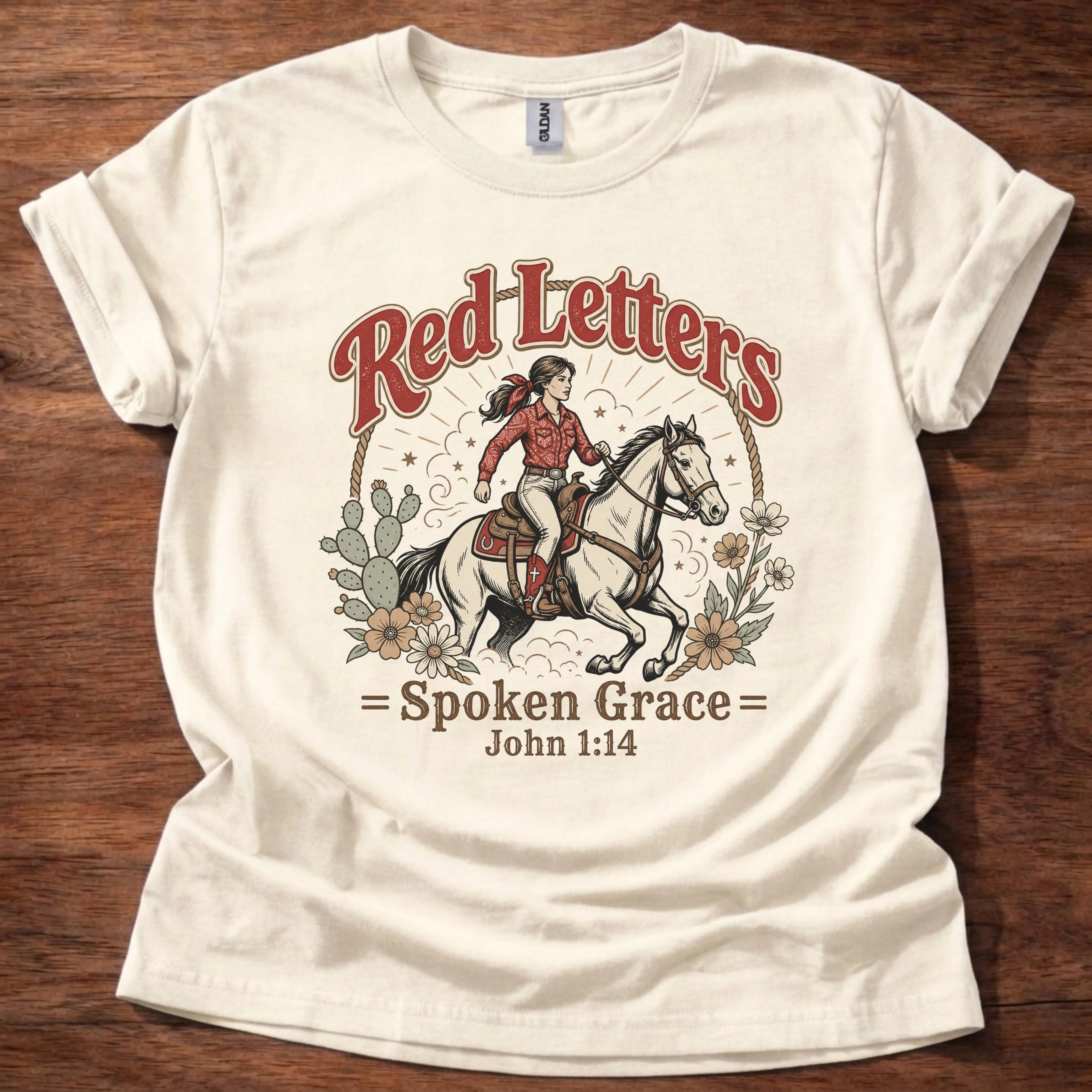 Red Letters Western T-Shirt