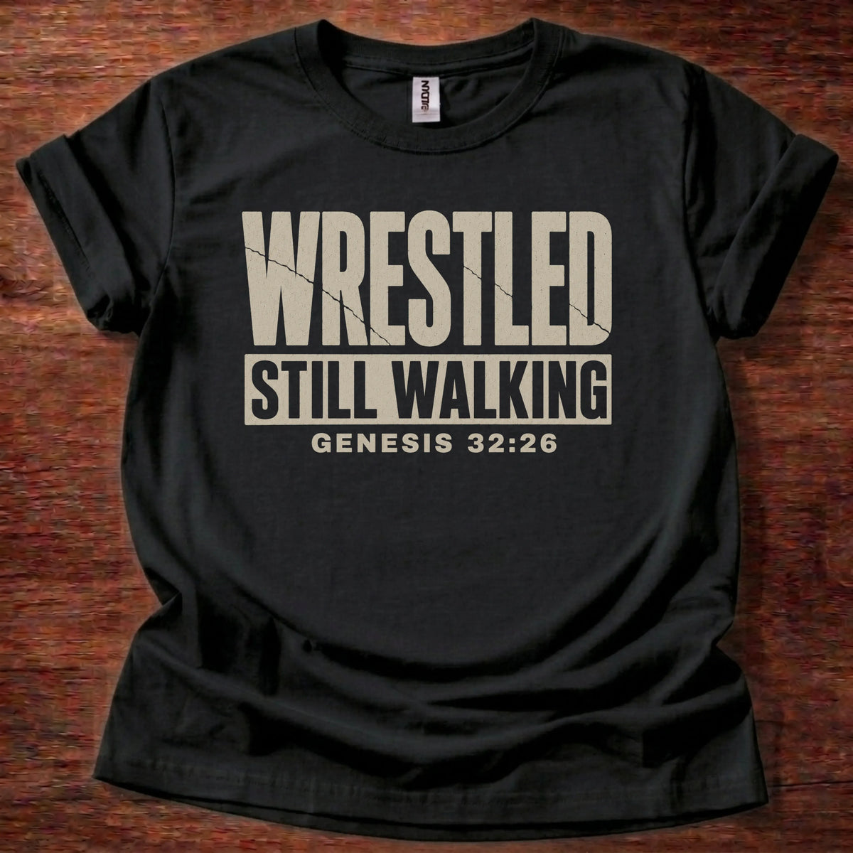 Wrestled Christian t-shirt in black